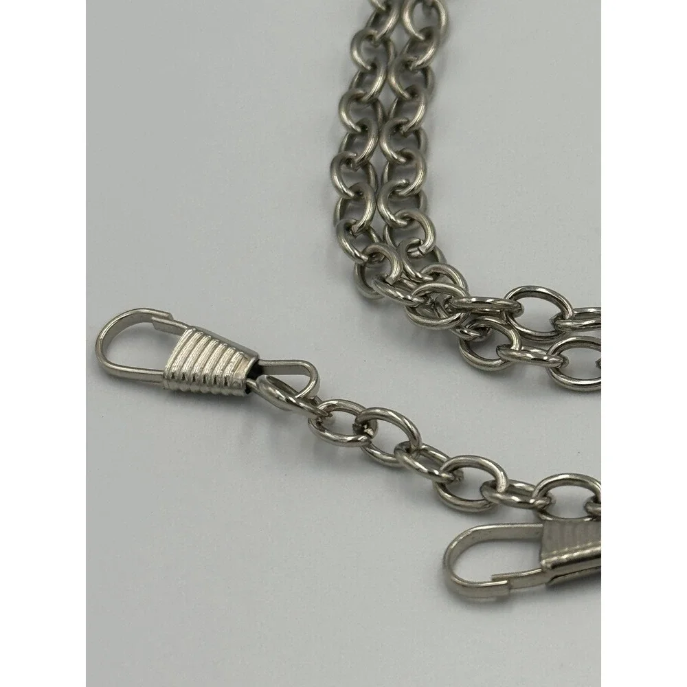 Silver Tone Strand Oval Link Belt Chain Y2K‎ Streetwear Glasses Purse Chain 48